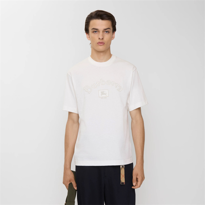 burberry gothic logo ekd embroidery cotton t-shirt